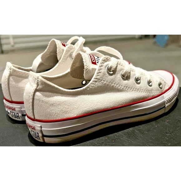 Converse Chuck Taylor All Star Low Top Sneakers White/Red Trim Men's 4/Women's 6 - Picture 5 of 11